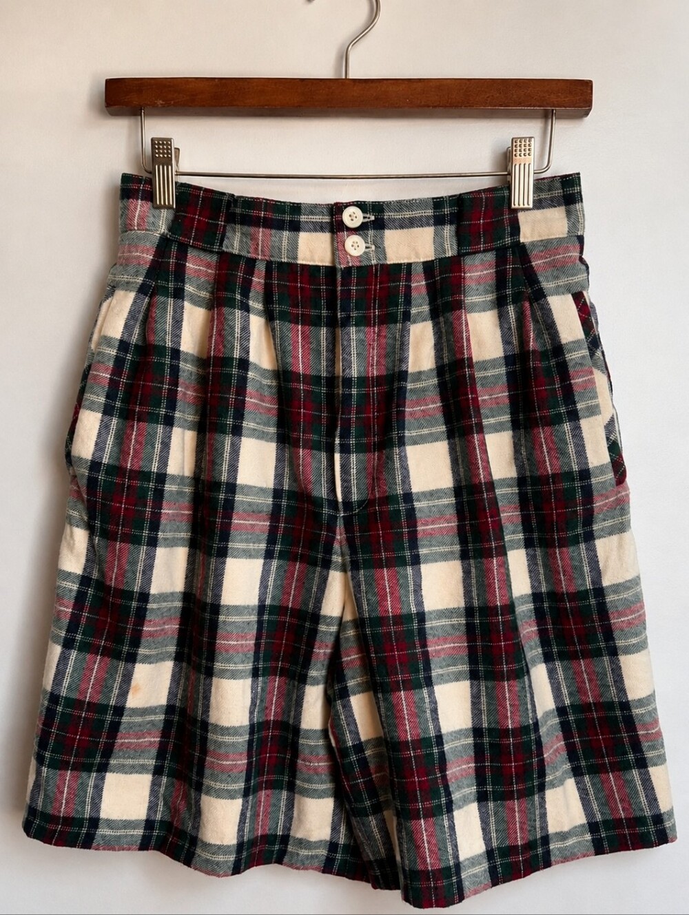 Vintage Collectable Gold Giorgio Sant Angelo Wool Plaid Gaucho Culottes Sz 10